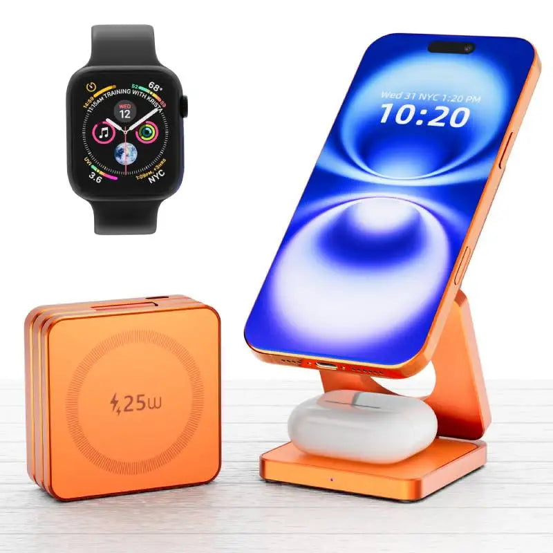 Folding Wireless Charger For iPhone HUAWEI Portable Magnetic Wireless Phone