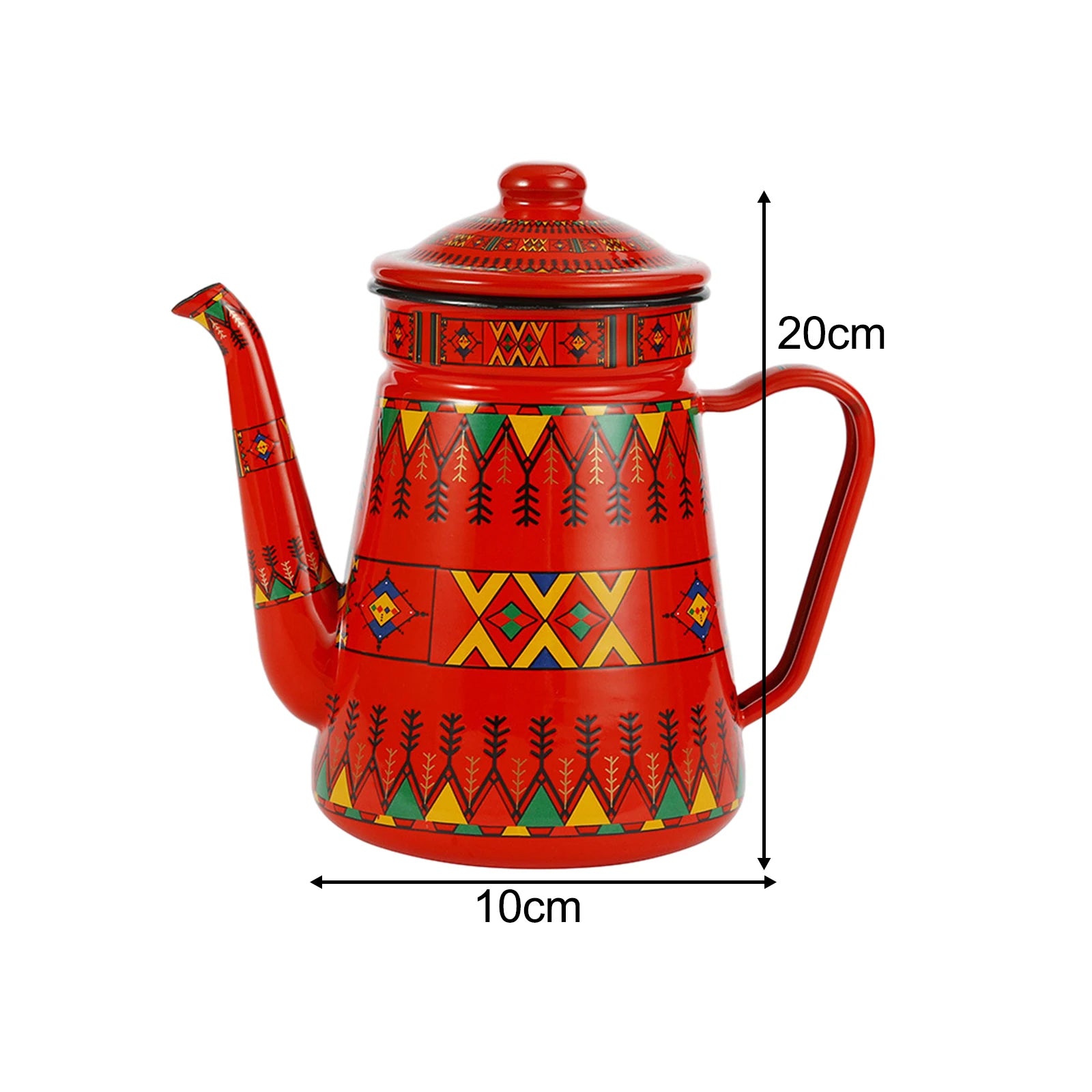Enamel Coffee Kettle Juice Milk Jug Coffee Pitcher Cold Water Teapot Kettle Lid Wide Mouth for Party Household Office Drinkware