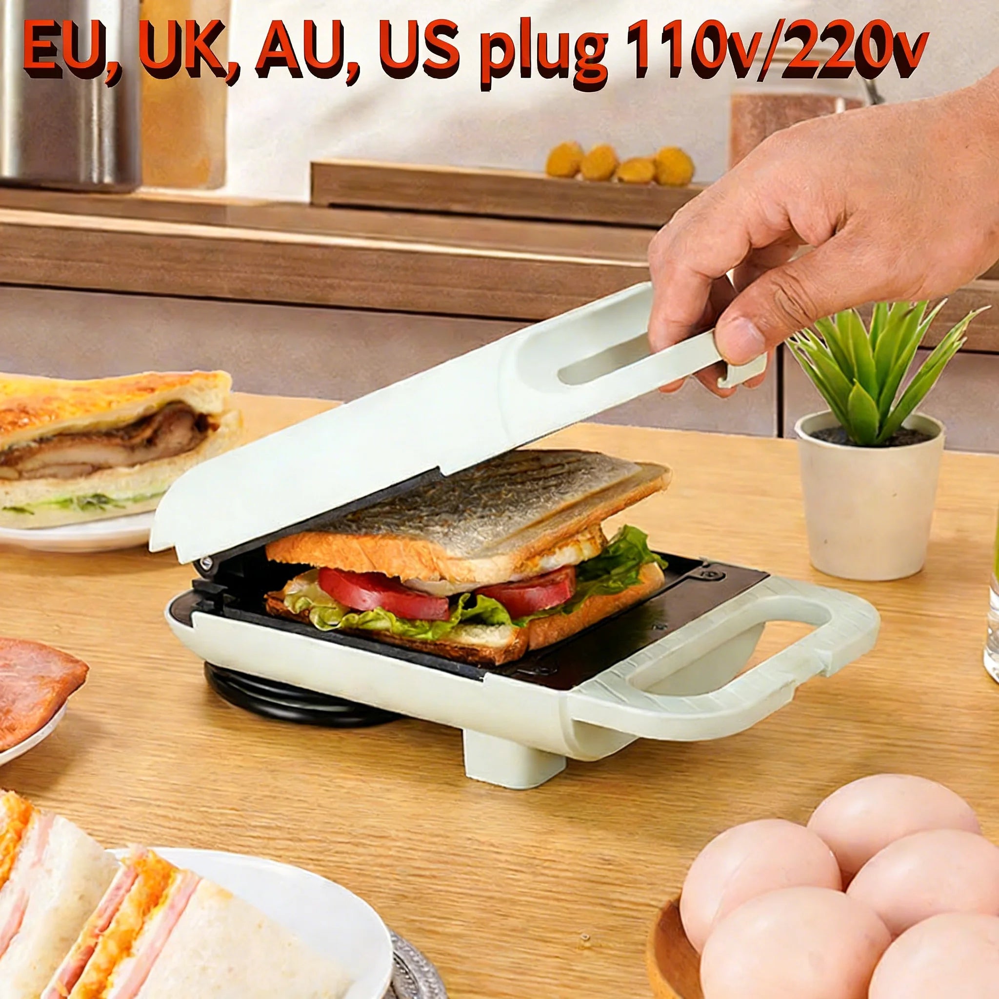 Small Household Light Food Maker Multifunctional Sandwich Waffle Toaster Egg Frying Machine
