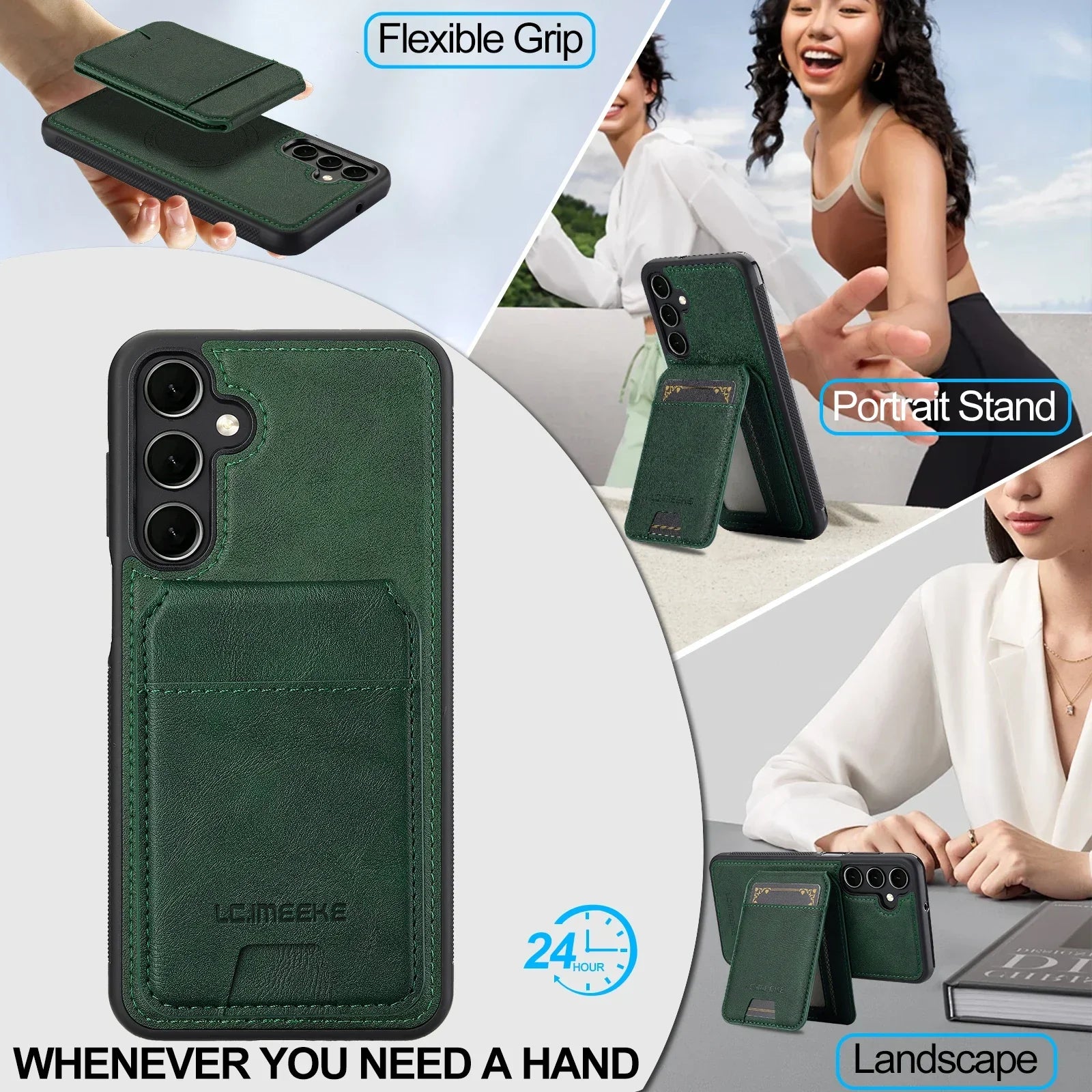 Detachable Leather Case For Samsung Galaxy Card Wallet Phone Bag