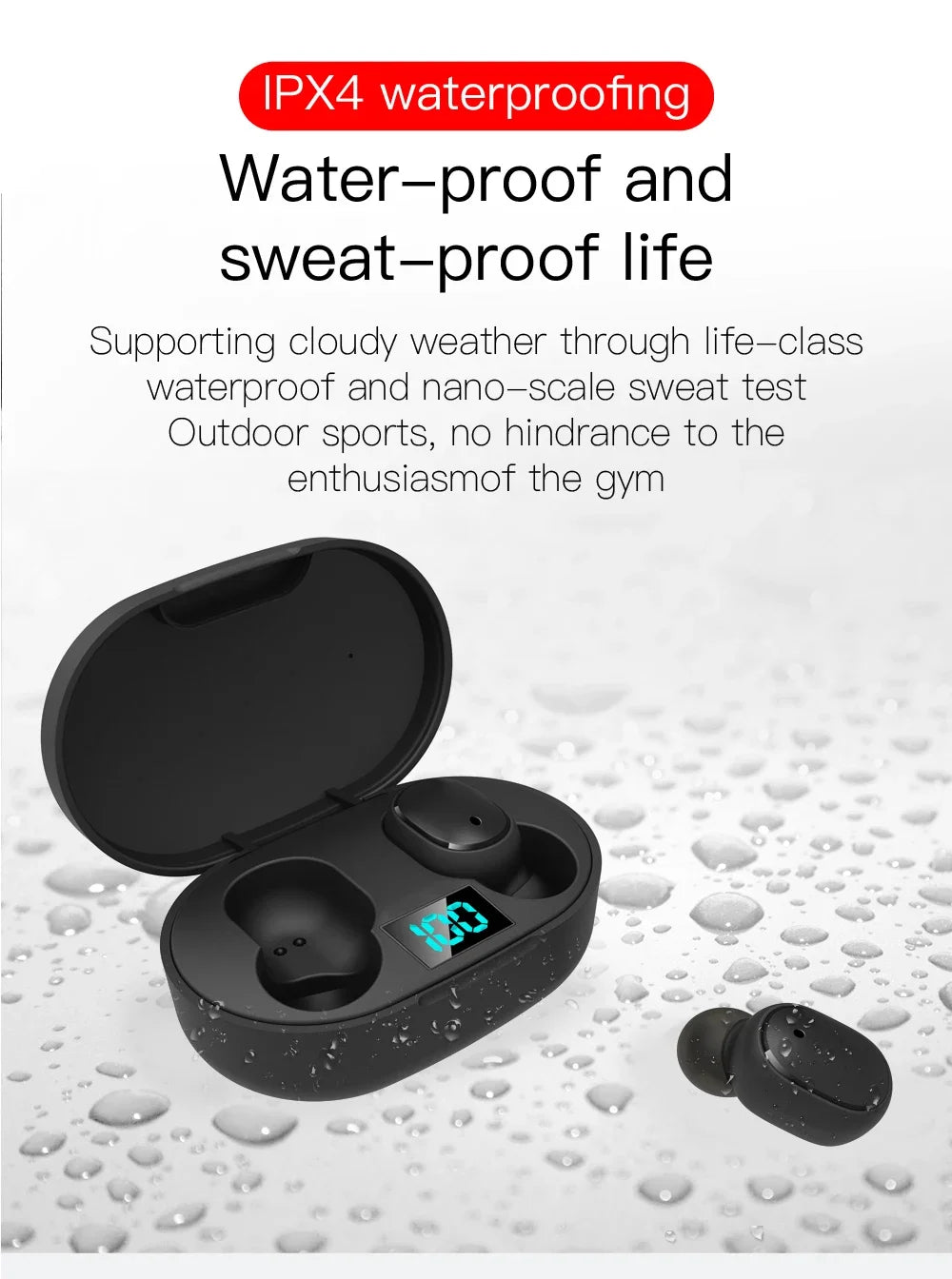 E6S TWS Wireless Headphones Sports Waterproof Bluetooth 5.0 Earphone