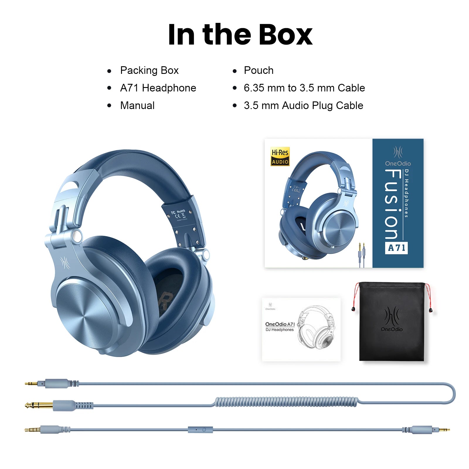 Oneodio A71 Wired Over Ear HiFi Headphones For Gaming