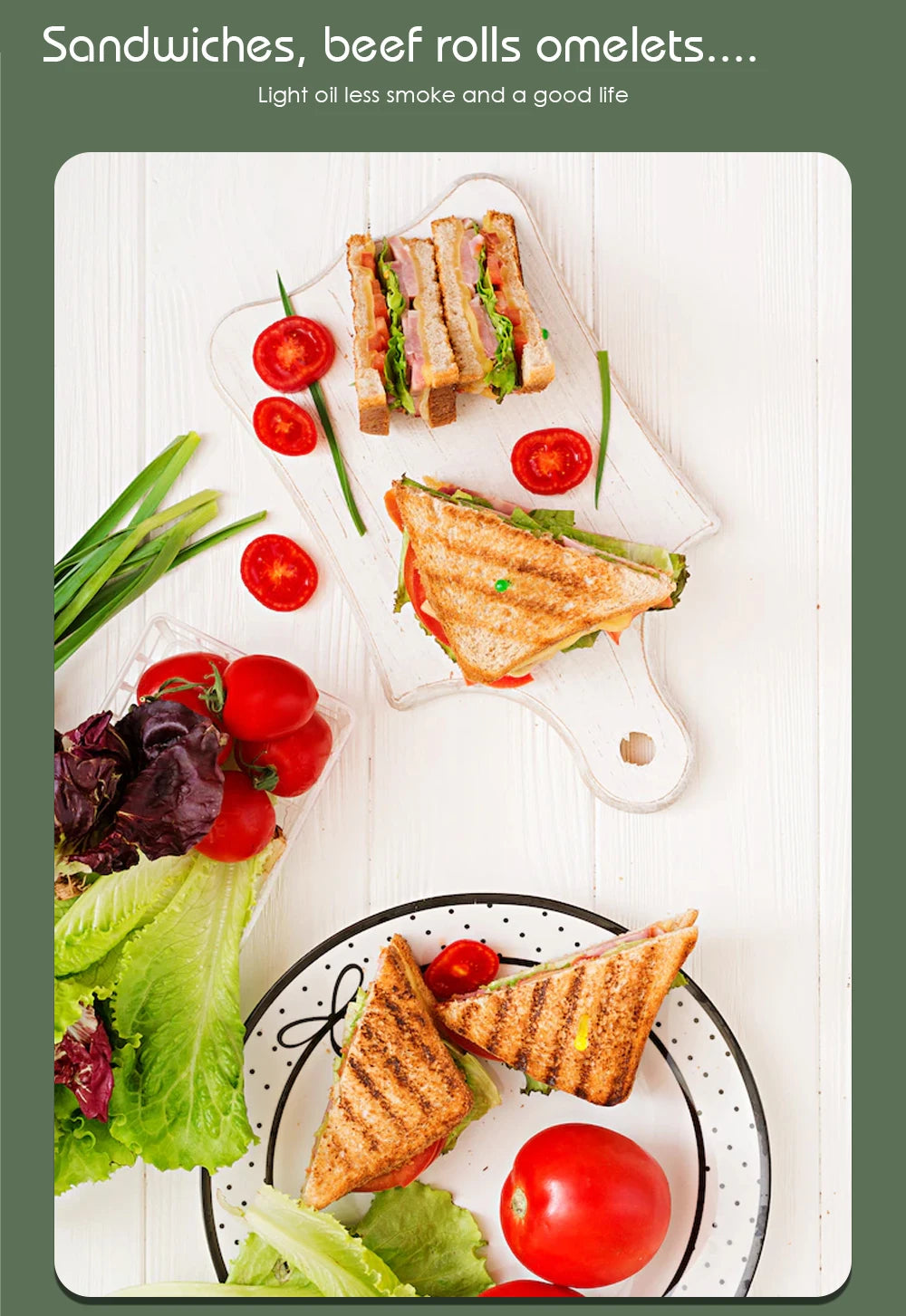 10 in 1 New Sandwich Maker Non-stick Coating 800w Easy Clean for Home Baking Breakfast Bread