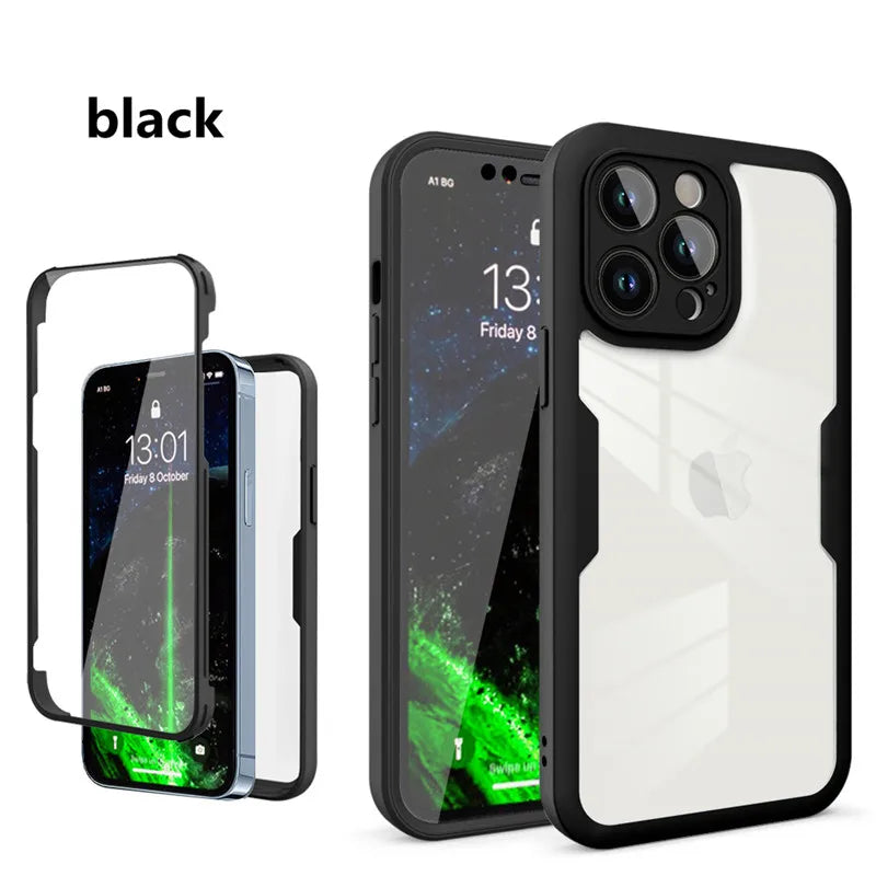 360 Full Body Front Back Clear Case For iPhone 8 Plus SE Silicone Shockproof