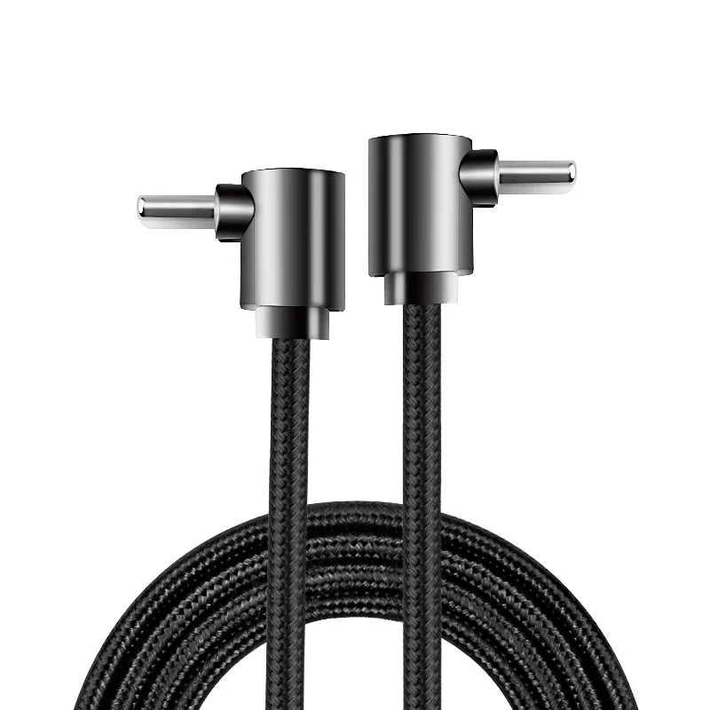 Nylon Braided Data Cable 90 Degree Elbow Line USB C To USB C PD Cable