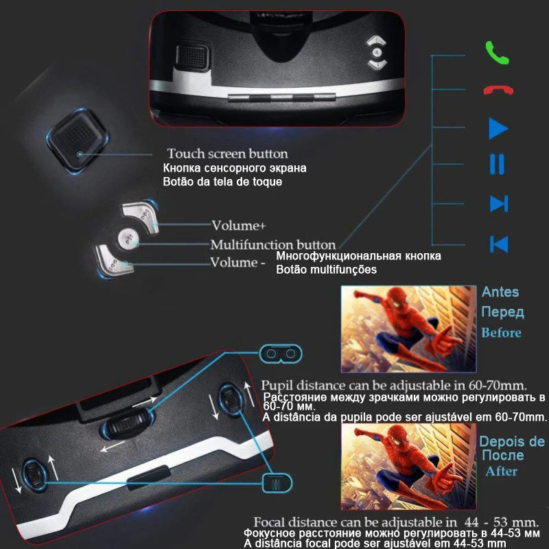 3D Glasses Thousand Illusion Magic Lens Immersive Earphones Integrated Machine Intelligent Virtual Reality VR Glasses
