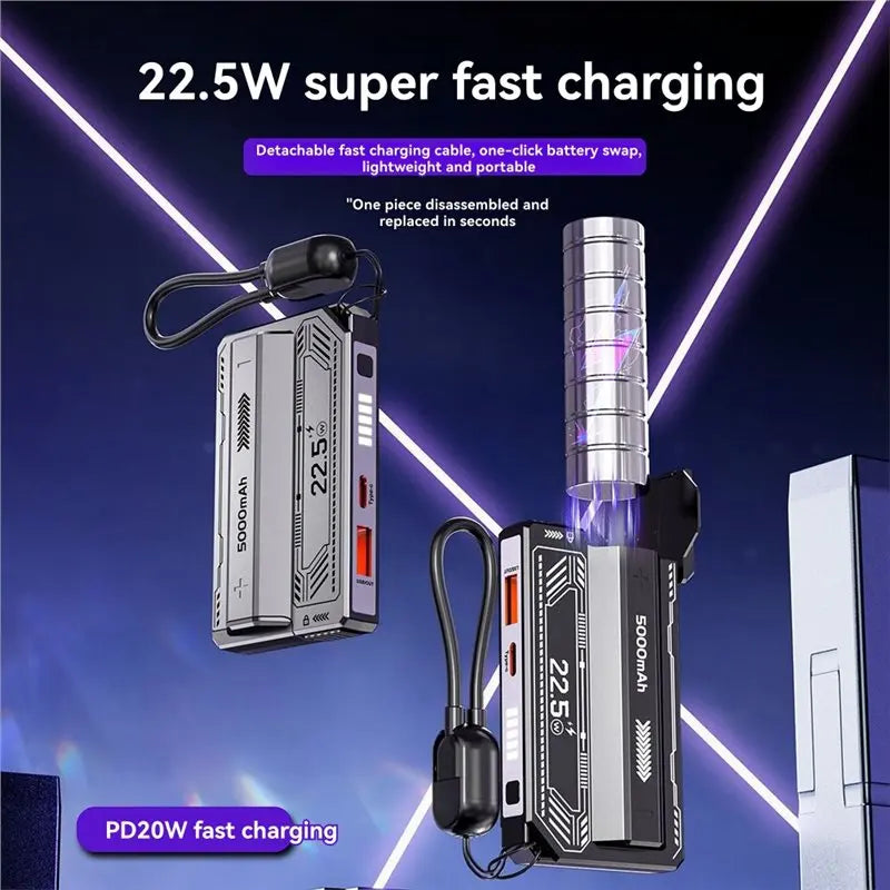24-Hour Delivery DIY 21700 Power Bank Case Detachable Cable PD 20W Fast Charging No Battery Included