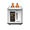 2 Slice Toaster Touch Screen 1.5" Wide Slot Smart Bread Toaster for Bagel Muffin Waffle Gluten Free Breads Timer Defrost Reheat