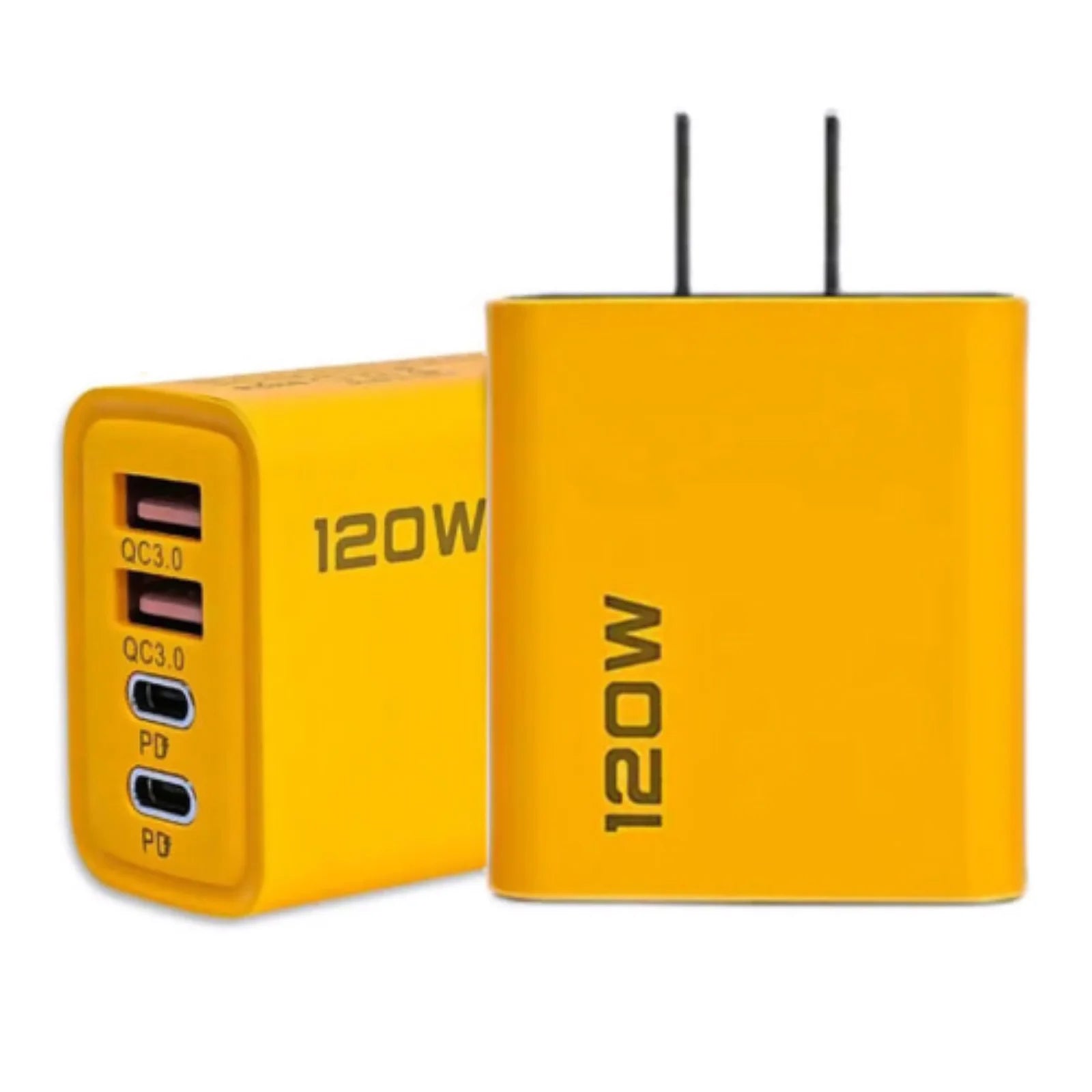 2PCS Universal 4-Port USB-C Fast Charge Mobile Phone Adapter Quick Wall Charger