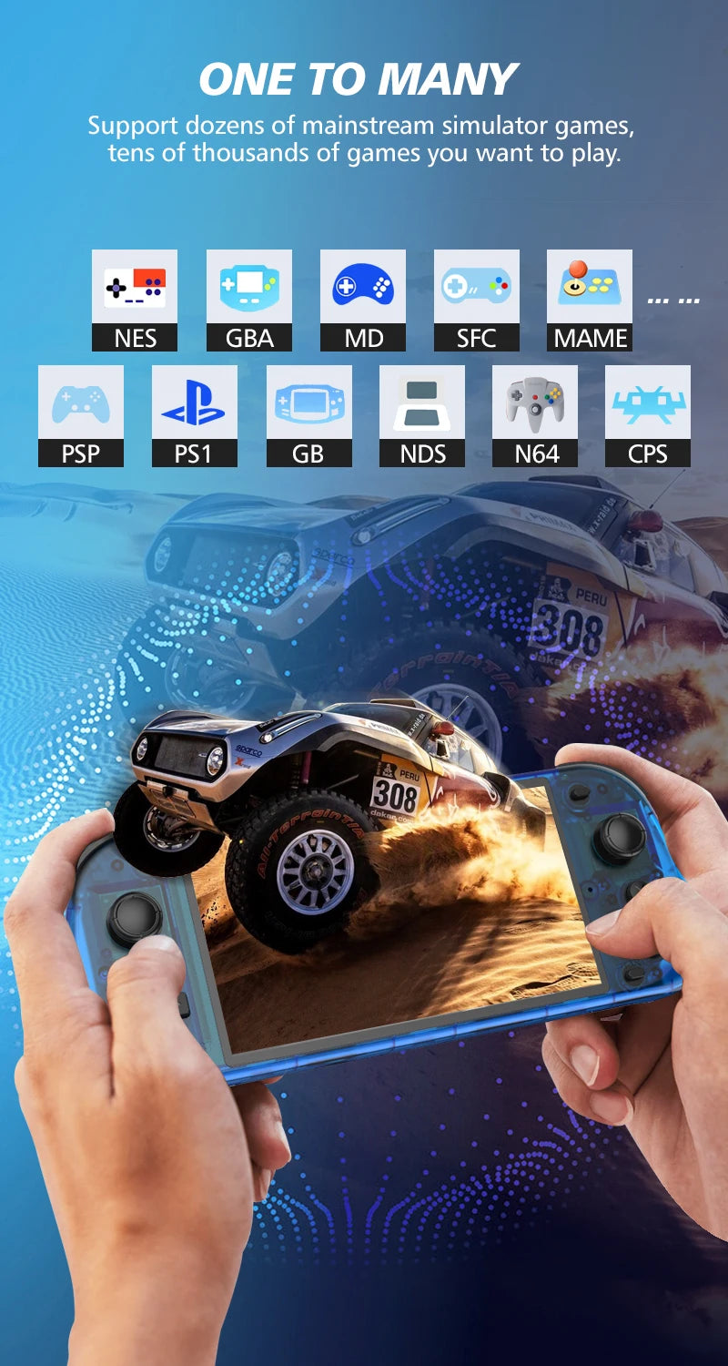 5.1inch New R50S Retro Handheld Video Game Console 128G IPS Screen Two-player Wifi Online Portable Pocket Video Player Boy Gift