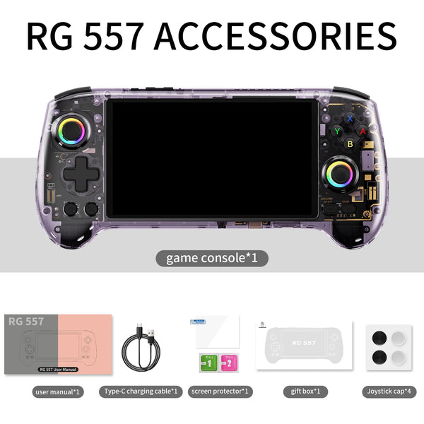 Anbernic RG557 Handheld Video Game Console Android 14 Gaming Console 5.48" AMOLED HD Screen Game Player WiFi 6E Bluetooth 5.3