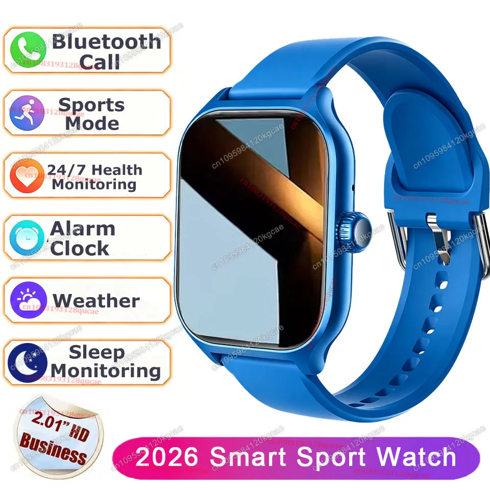 Smart Watch Men 2.01'' AMOLED Screen Waterproof Multiple Sport Mode Fitness HD Bluetooth Call Smartwatch Men Women Bracelet Hw12