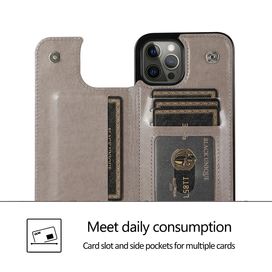 Wallet Butterfly Embossing Slot Magnetic Flip Leather Case For iPhone Plus Cover