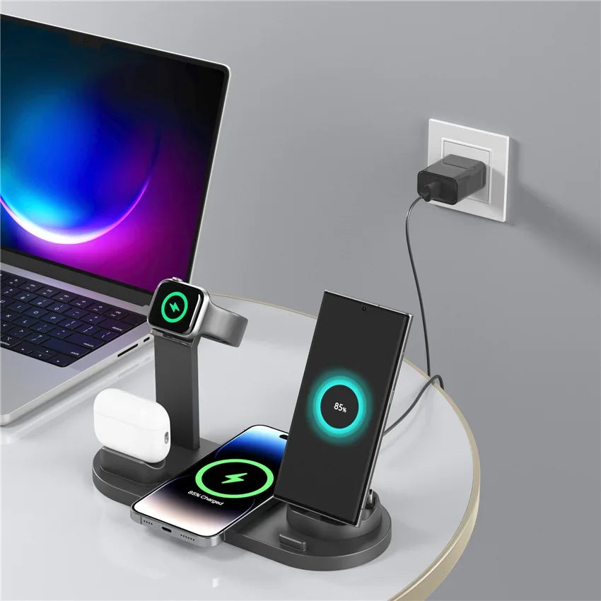7 in 1 Wireless Charger Stand Pad For iPhone 17-12 Pro Max Apple Watch Airpods Pro iWatch 8 7 Fast Charging Dock Station