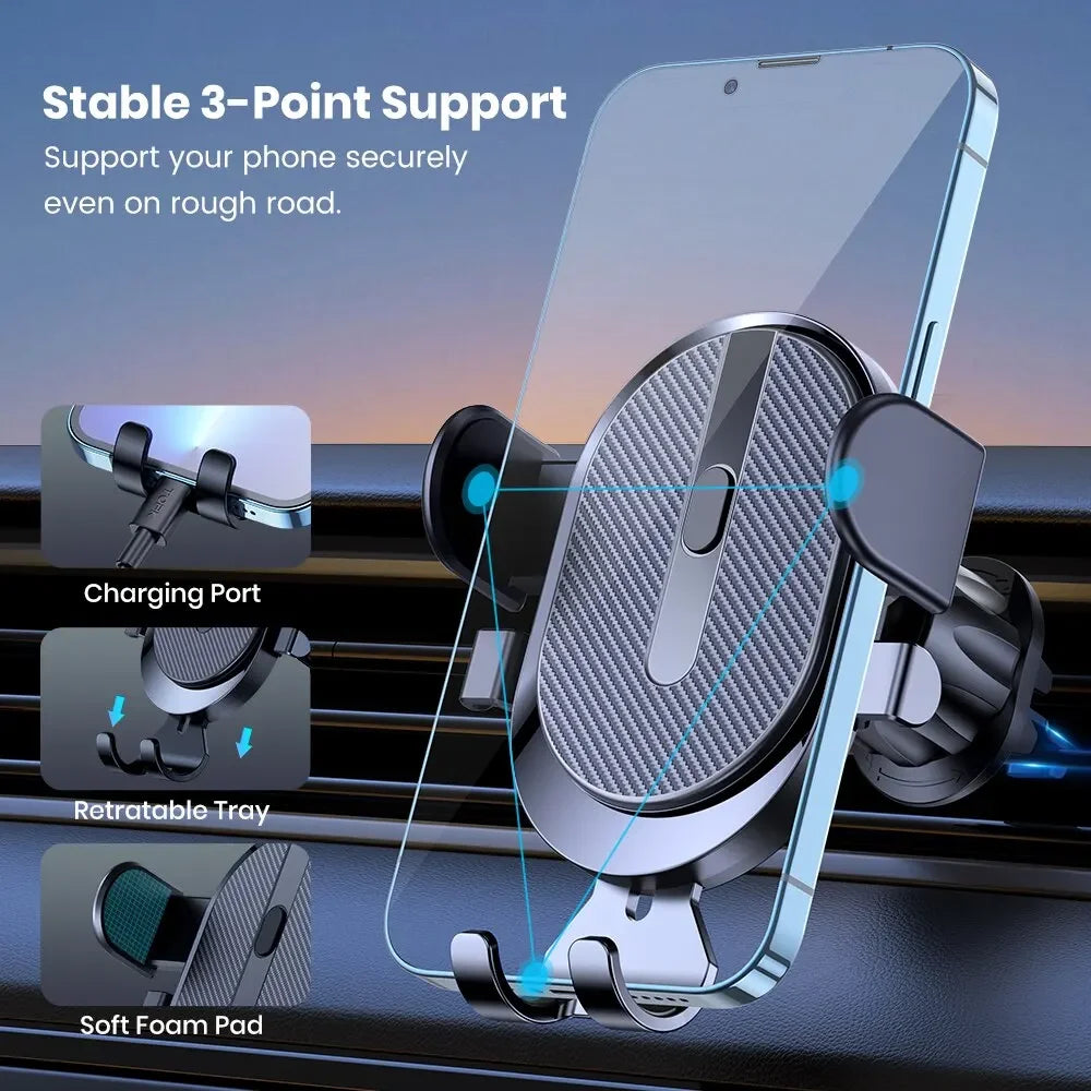 Universal Gravity Auto Phone Holder Car Air Vent Clip Mount Mobile Phone Holder CellPhone Stand SupportFor iPhone Samsung Huawei