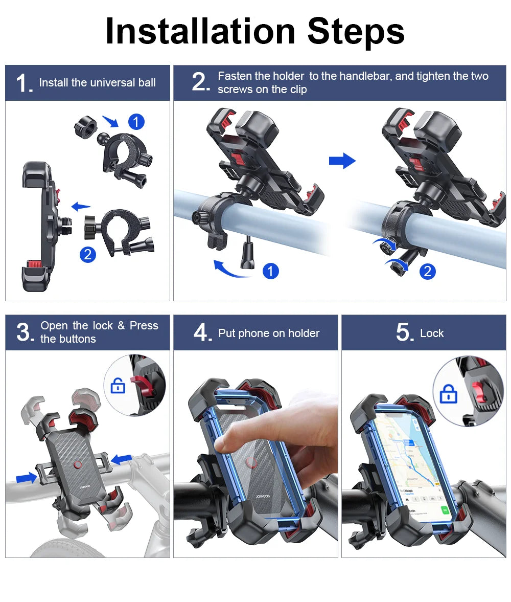 Joyroom 360° View Universal Motorcycle Phone Holder Bicycle Phone Holder