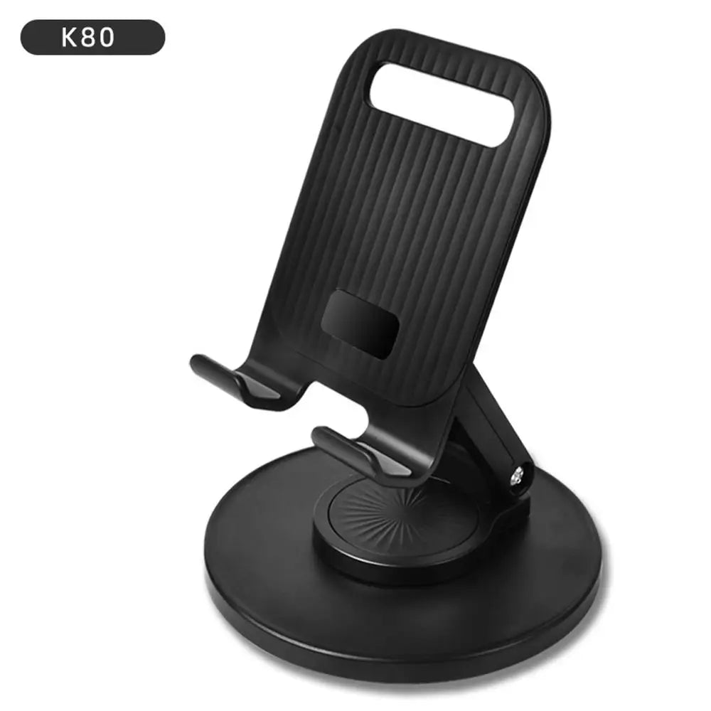 Aluminum Alloy Foldable Desktop Phone Stand with 360° Rotating Metal Base