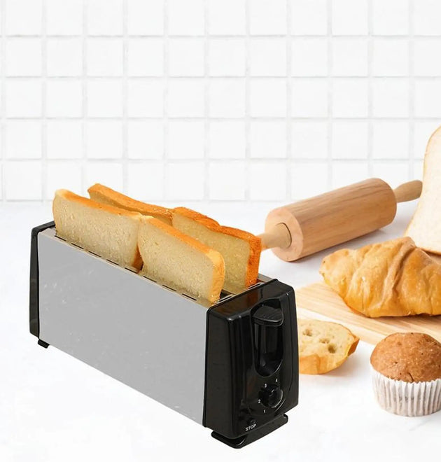Counter Toaster 4 Slices US Plug Adapter Compact Bakeware Waffle Machine for Cooking Snacks Baking Puff Pastry Specialty Breads