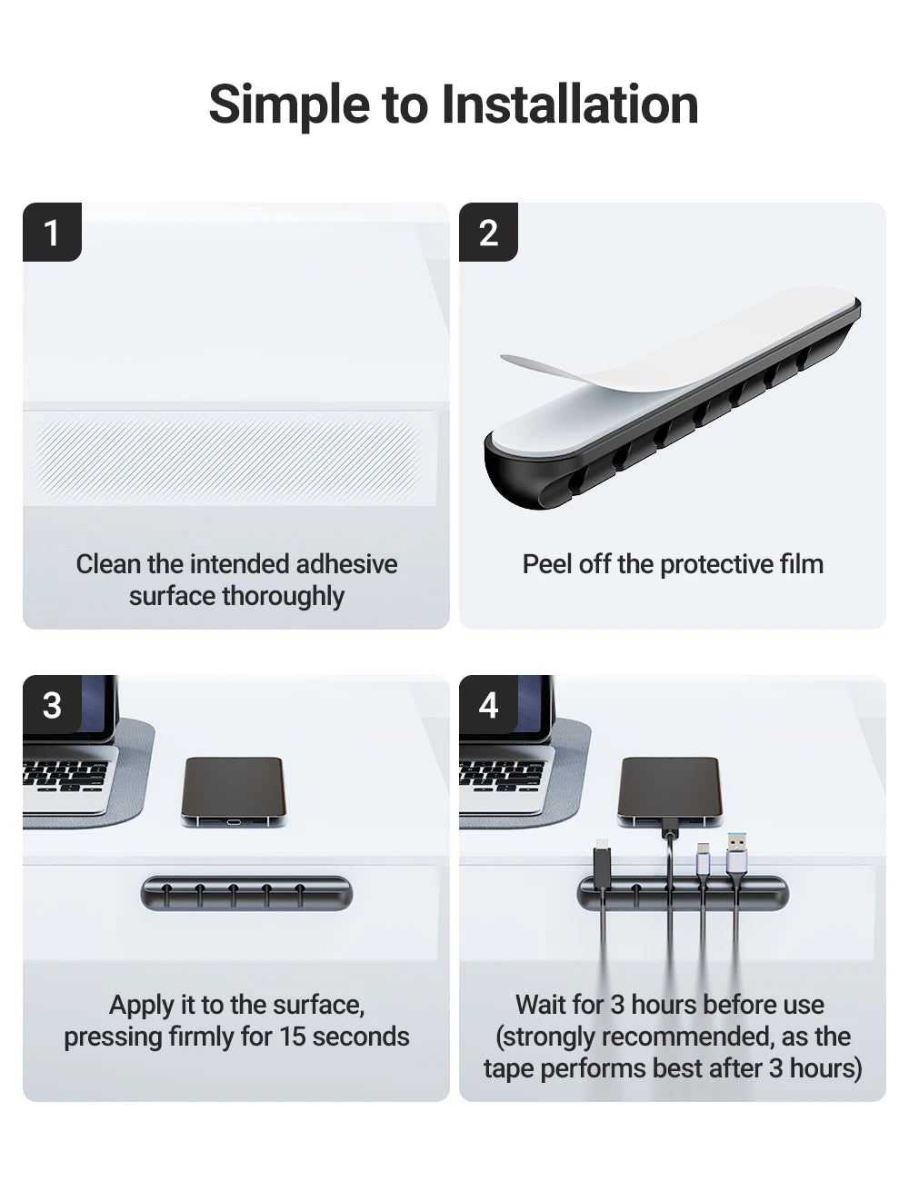 Adhesive Cable Holder Clips Cord Management Wire Power Cord Mouse