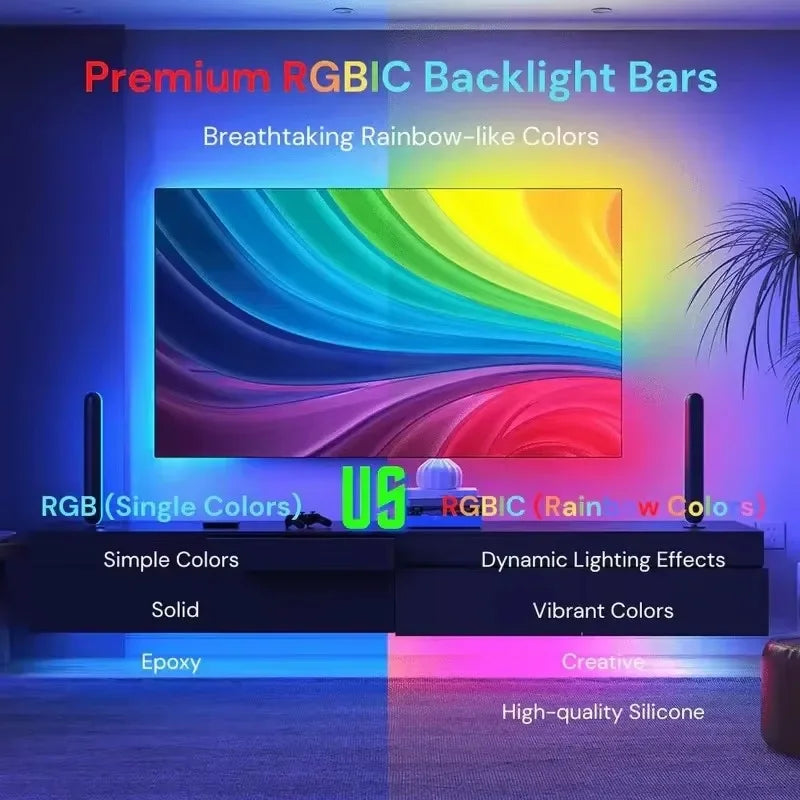 Led Backlight RGBIC LED Strip Light with Color Picking Sensor App Control Light
