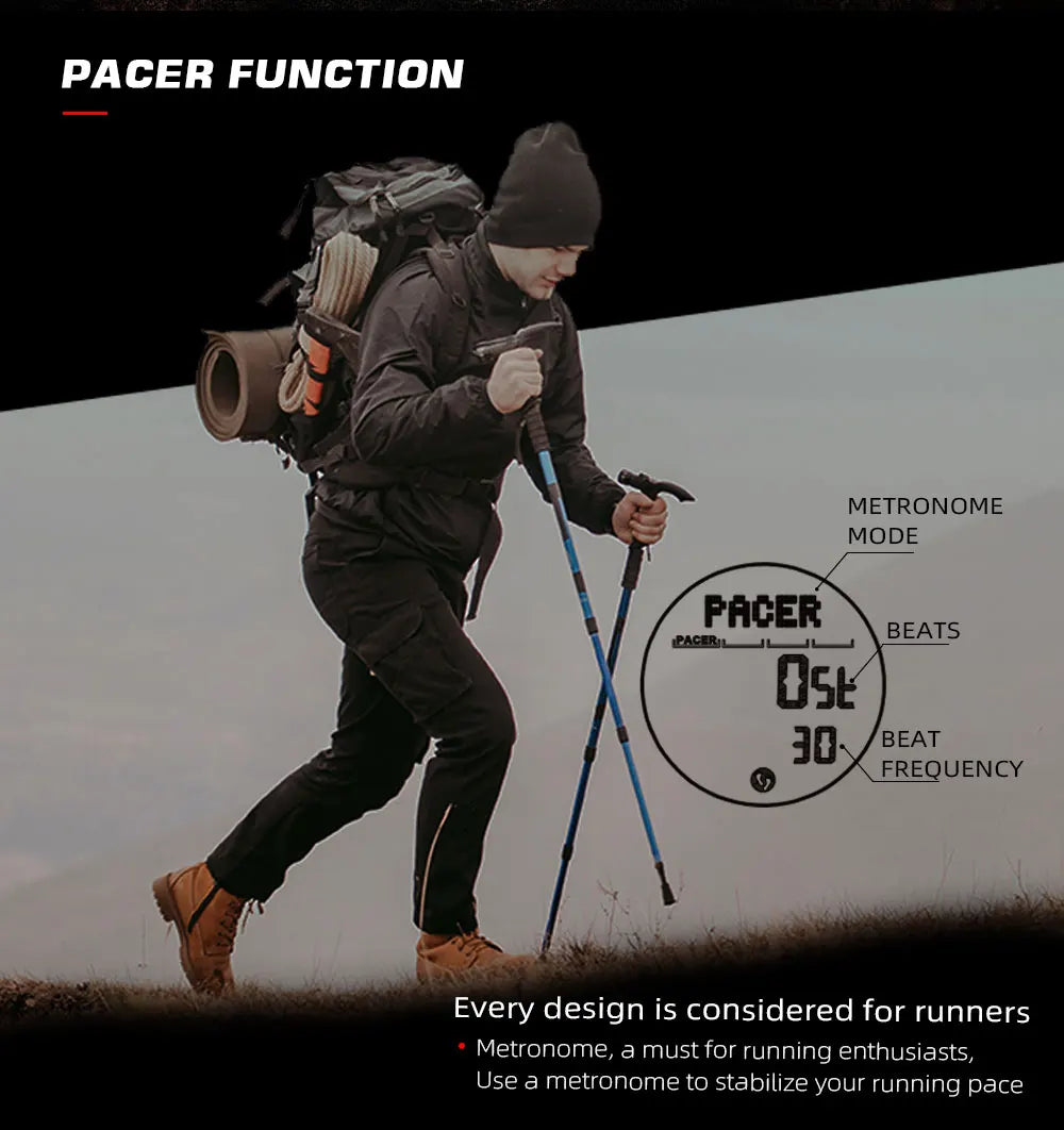 NORTH EDGE ALPS Men's Carbon fiber Digital Watch Shock Militray Sports Super Light Outdoor Compass Waterproof 50M Wristwatches