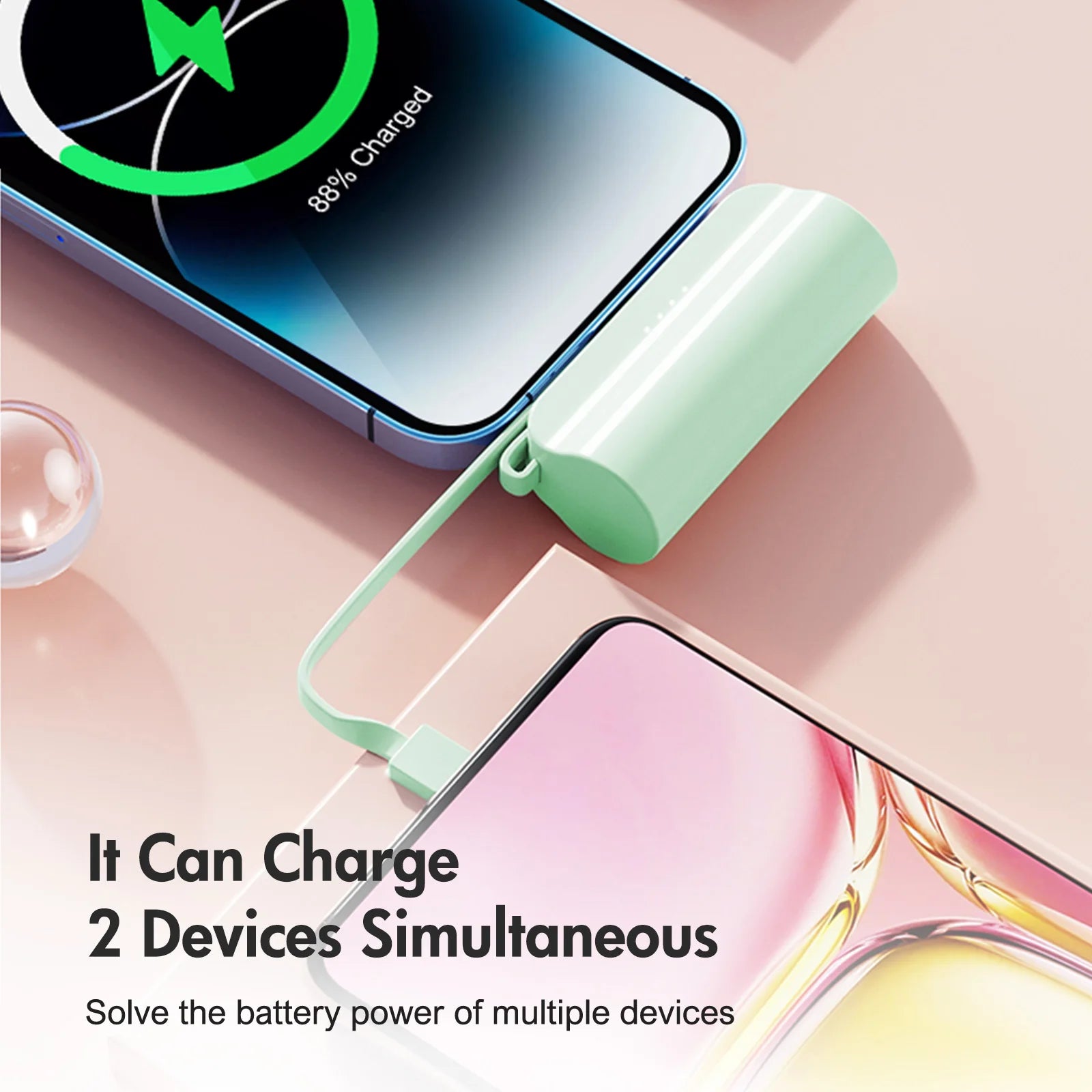 Mini Power Bank Portable 4500mAh Power Phone Charger Capsule Dual USB