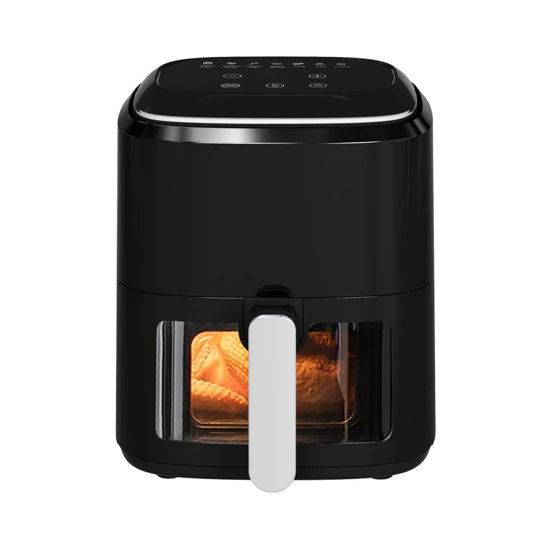 New Electric Air Fryer Smoke- 5.5L Capacity Smart Model Visible Cooking Eco-friendly Non-Stick Coating No Need Turn Over