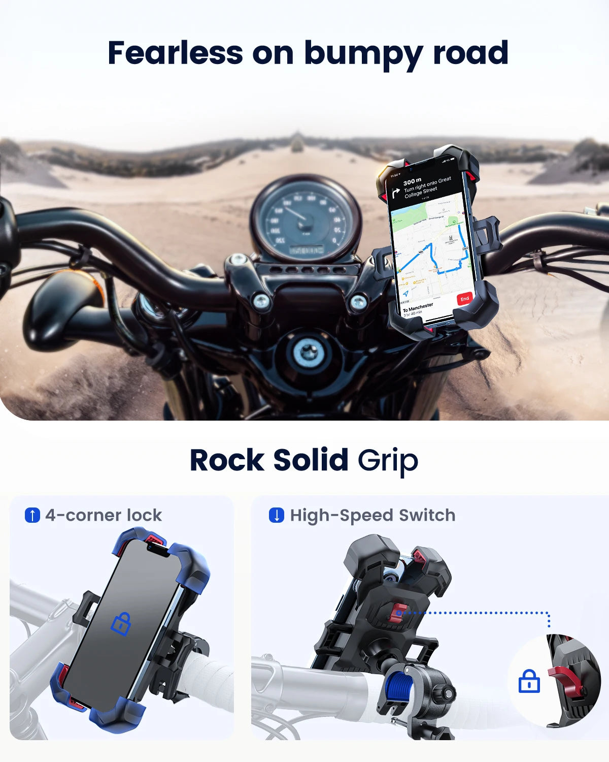 Joyroom 360° View Universal Motorcycle Phone Holder Bicycle Phone Holder