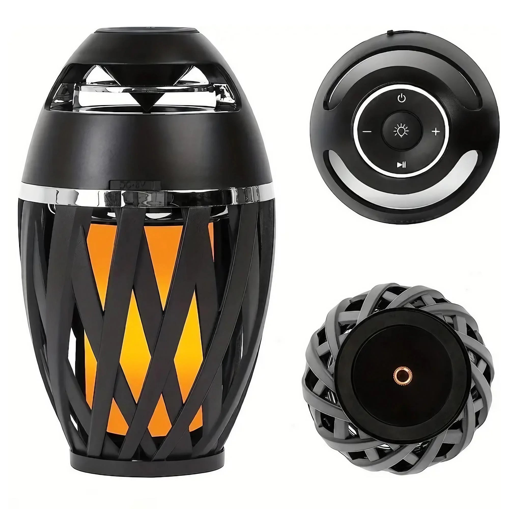 Portable Bluetooth 5.0 Flame Speaker with LED Torch 5W Bass Sound Camping