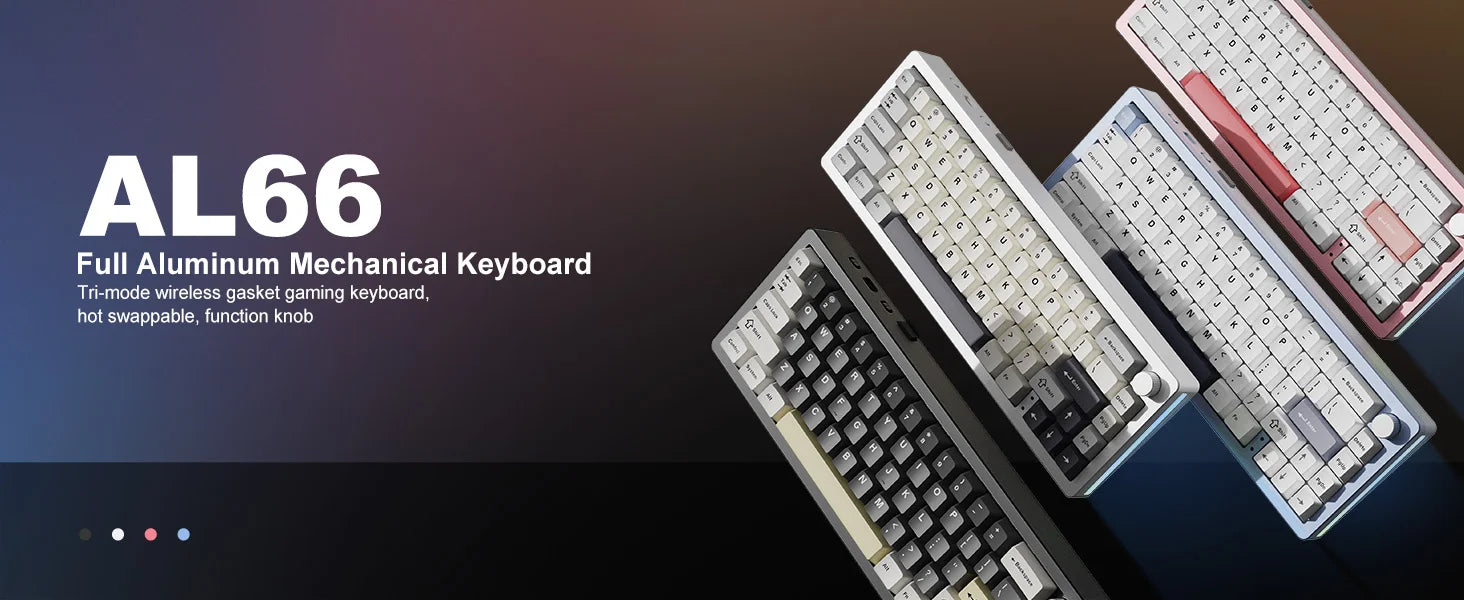 Aluminum Knob Wireless Bluetooth Wired Hot Swap Gasket Mounted RGB Keyboard
