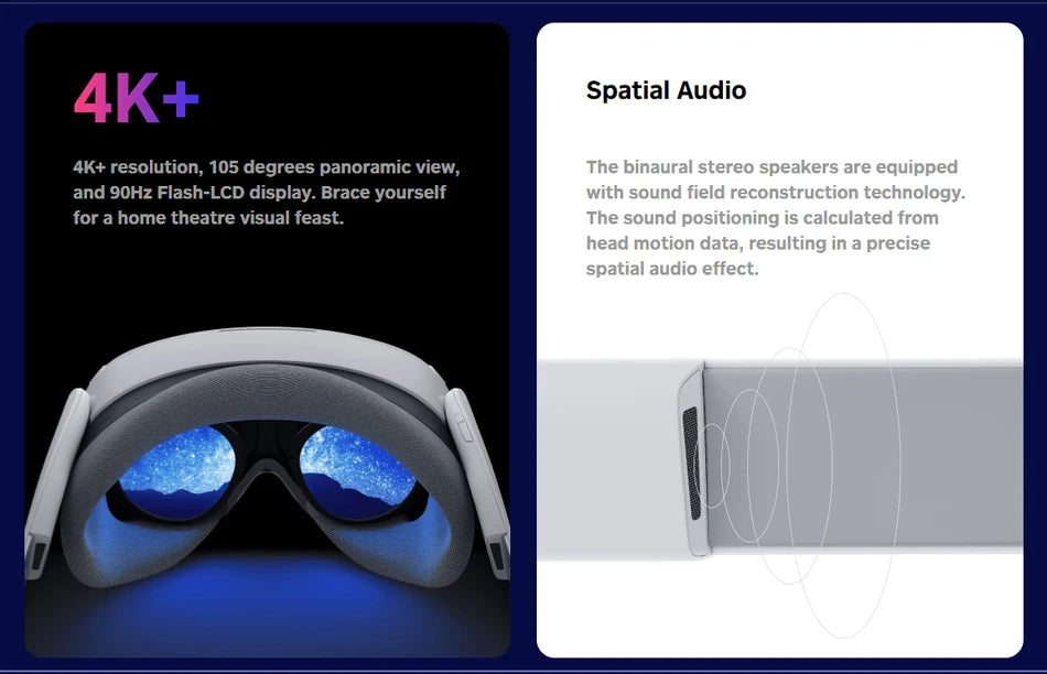 Original Pico4 VR Headset All-In-One Virtual Reality Pico 4 VR Glasses 4K+ Display For Metaverse & Stream VR 3D Gaming