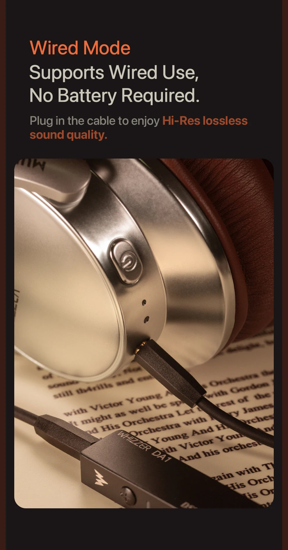 WHIZZER W1S ANC Active Noise Cancelling Headphones Bluetooth