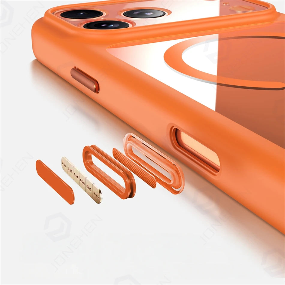 Magnetic Business Simplicity Shockproof Orange Bumper Camera Button Case