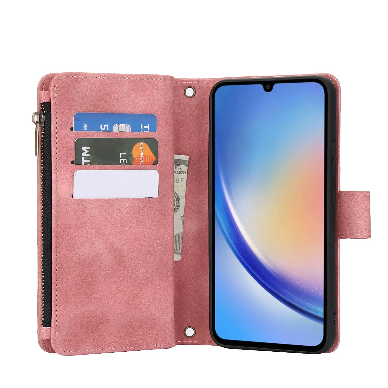 for Samsung Galaxy Case Wallet, Durable Leather Magnetic Buckle Flip Card Holder