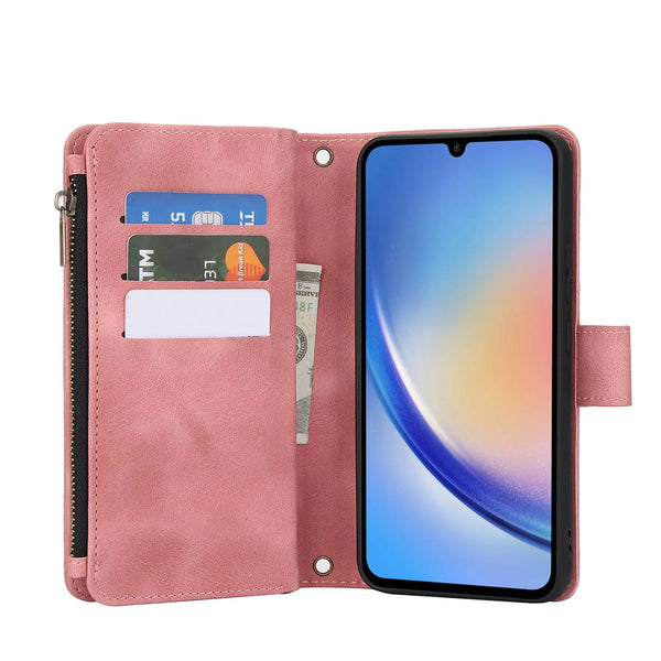 for Samsung Galaxy Case Wallet, Durable Leather Magnetic Buckle Flip Card Holder