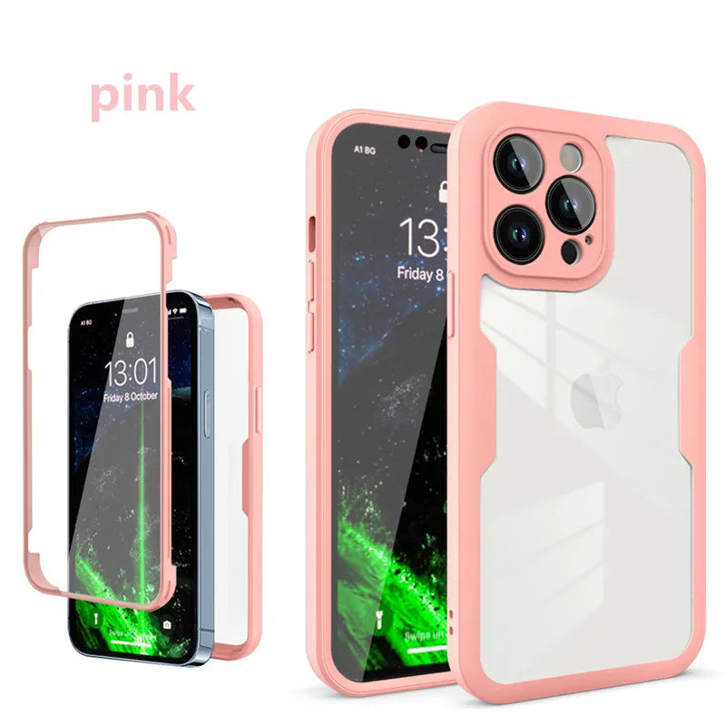 360 Full Body Front Back Clear Case For iPhone 8 Plus SE Silicone Shockproof