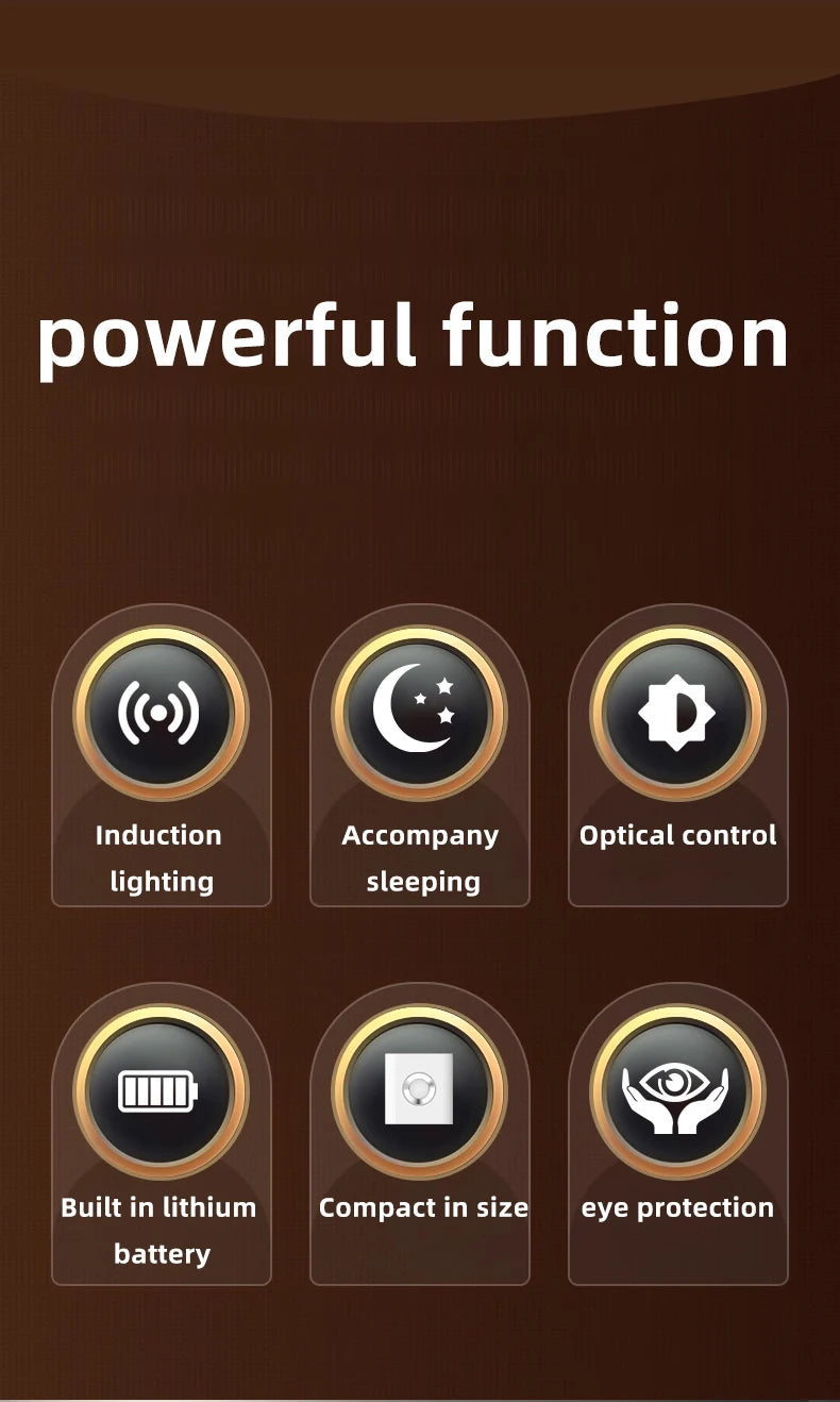 Motion Sensor Light LED EU/US Plug Type C Rechargeable Wireless Night Light