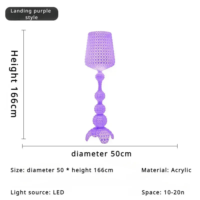 Italian Designer Hollow Goblet Acrylic Floor Lamp for Exhibition Hall Living Room