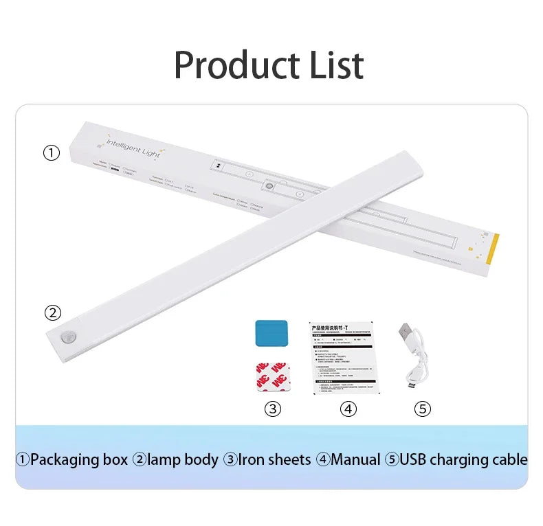 Cabinet Led Light Sensor Movement Rechargeable Wireless Led Lamp Night