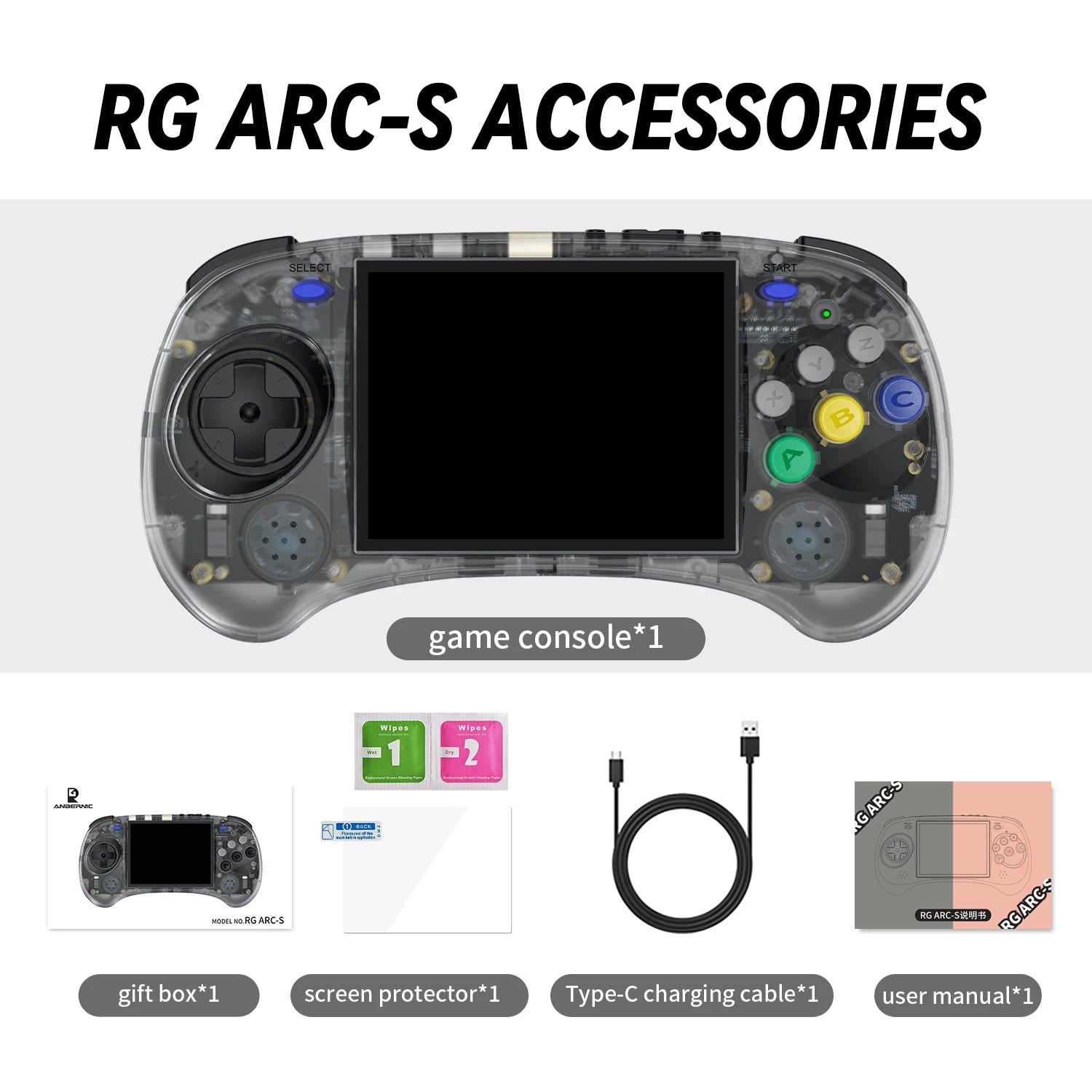 ANBERNIC RG ARC-D RG ARC-S Retro Games RK3566 4.0INCH 640*480 Handheld Game Console Emulator LINUX Android System 3500mAh HD-Out