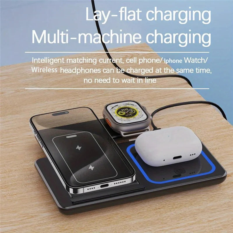 Wireless Charger Stand Pad Foldable Fast Charging Station Dock For iPhone