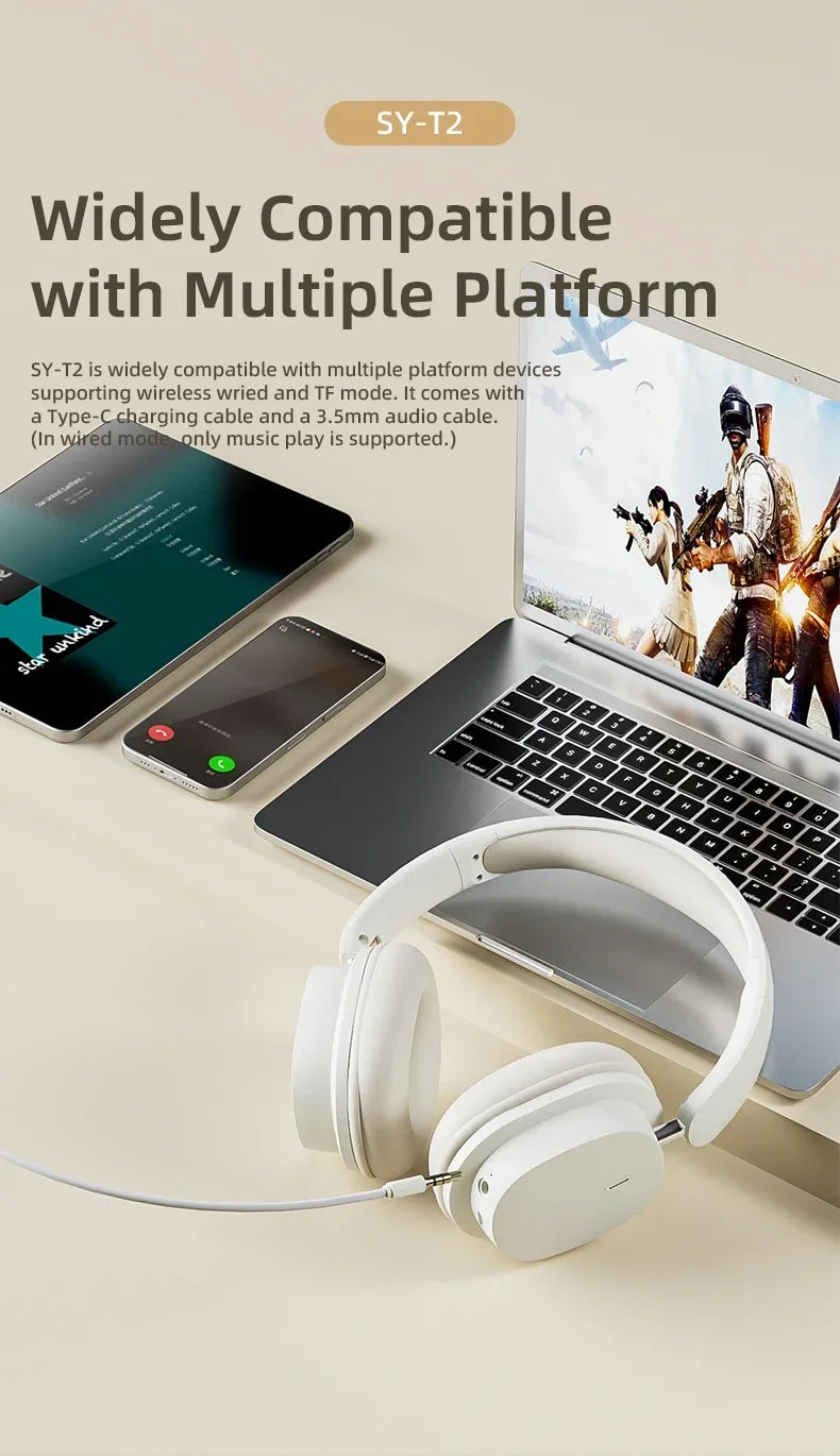 Erilles T2 Earphone With Wire ENC Noise Canceling Wireless Bluetooth Headset Gamer Wired Headphones Blutooth Mp3 Players Hifi