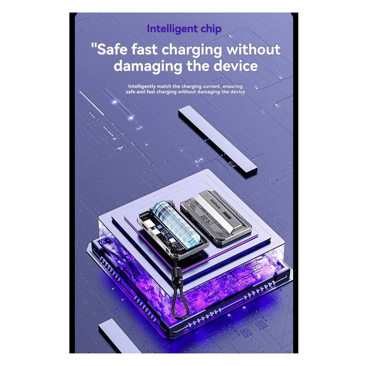 24-Hour Delivery DIY 21700 Power Bank Case Detachable Cable PD 20W Fast Charging No Battery Included