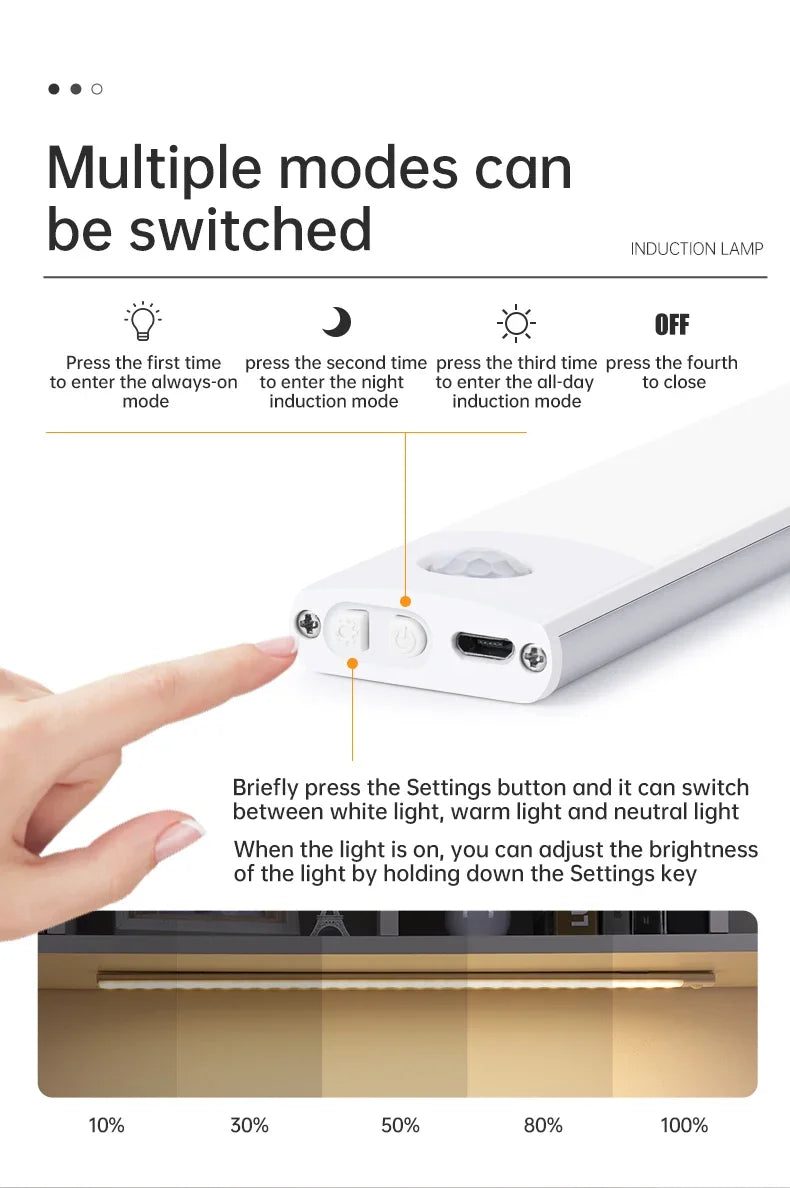 Cabinet Led Light Sensor Movement Rechargeable Wireless Led Lamp Night