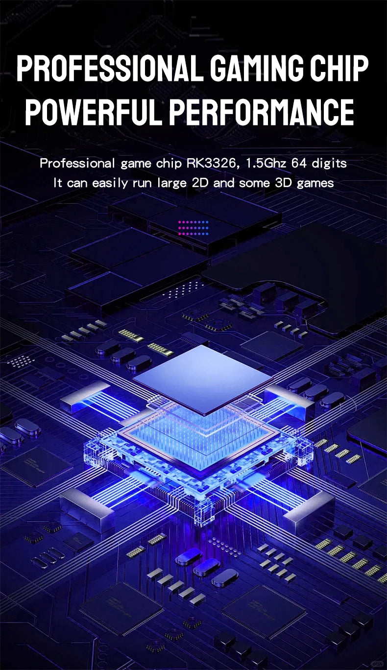 RX6H Retro Handheld Video Game Console 3.5-inch IPS Screen Linux System Portable Pocket Video Game Player 64GB Games GBA PS1