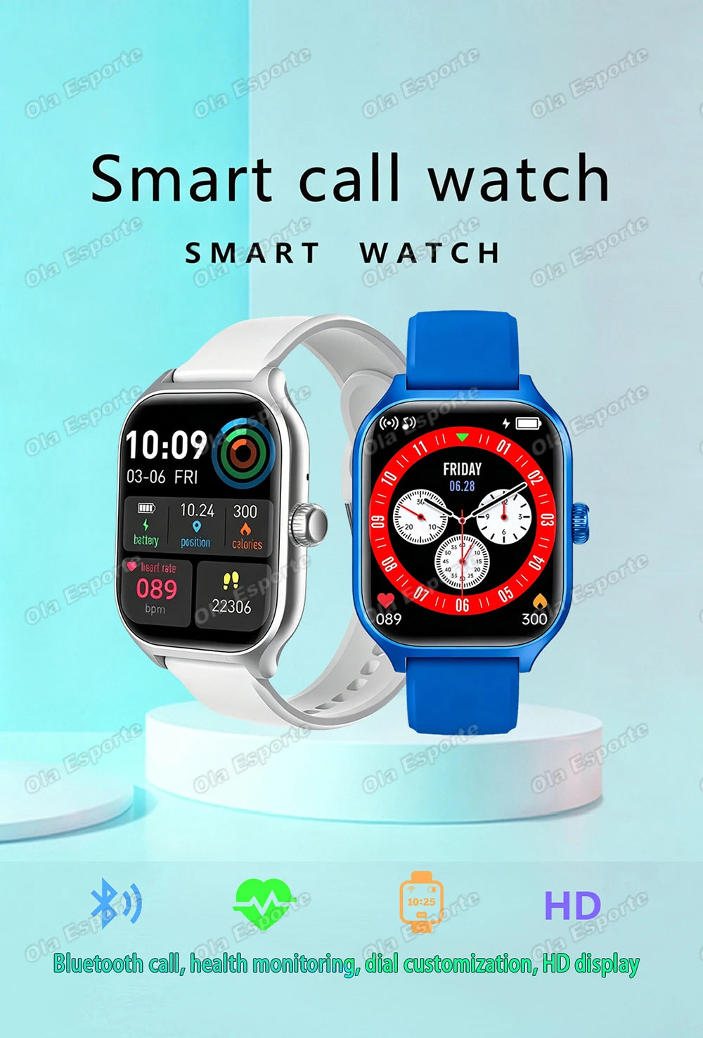 Smart Watch Men 2.01'' AMOLED Screen Waterproof Multiple Sport Mode Fitness HD Bluetooth Call Smartwatch Men Women Bracelet Hw12