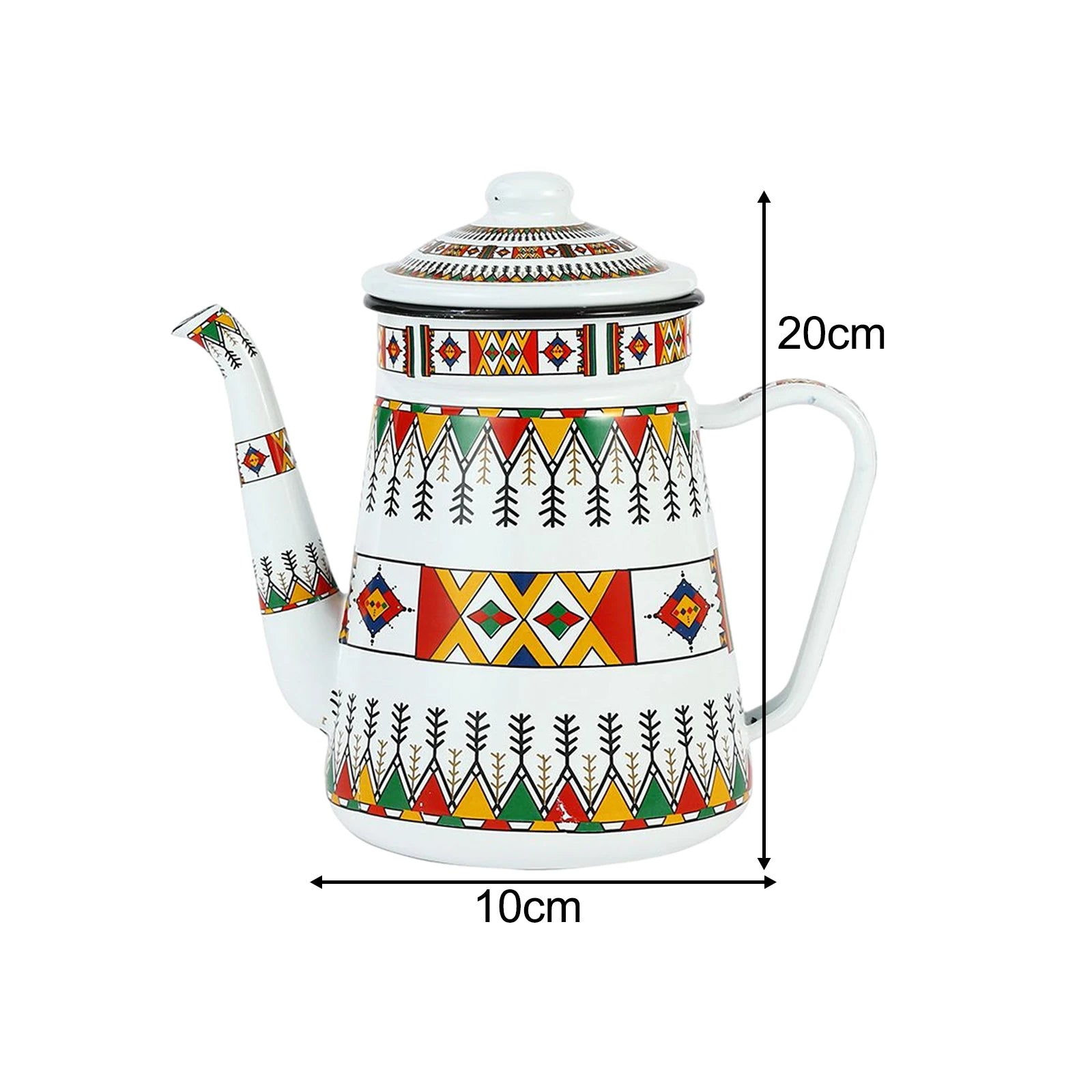 Enamel Coffee Kettle Juice Milk Jug Coffee Pitcher Cold Water Teapot Kettle Lid Wide Mouth for Party Household Office Drinkware