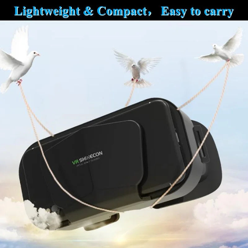 VR Glasses 3D Virtual Reality Box G10 IMAX Giant Screen Google Cardboard Helmet for 4.7-7inch Smartphone Matching Joystick