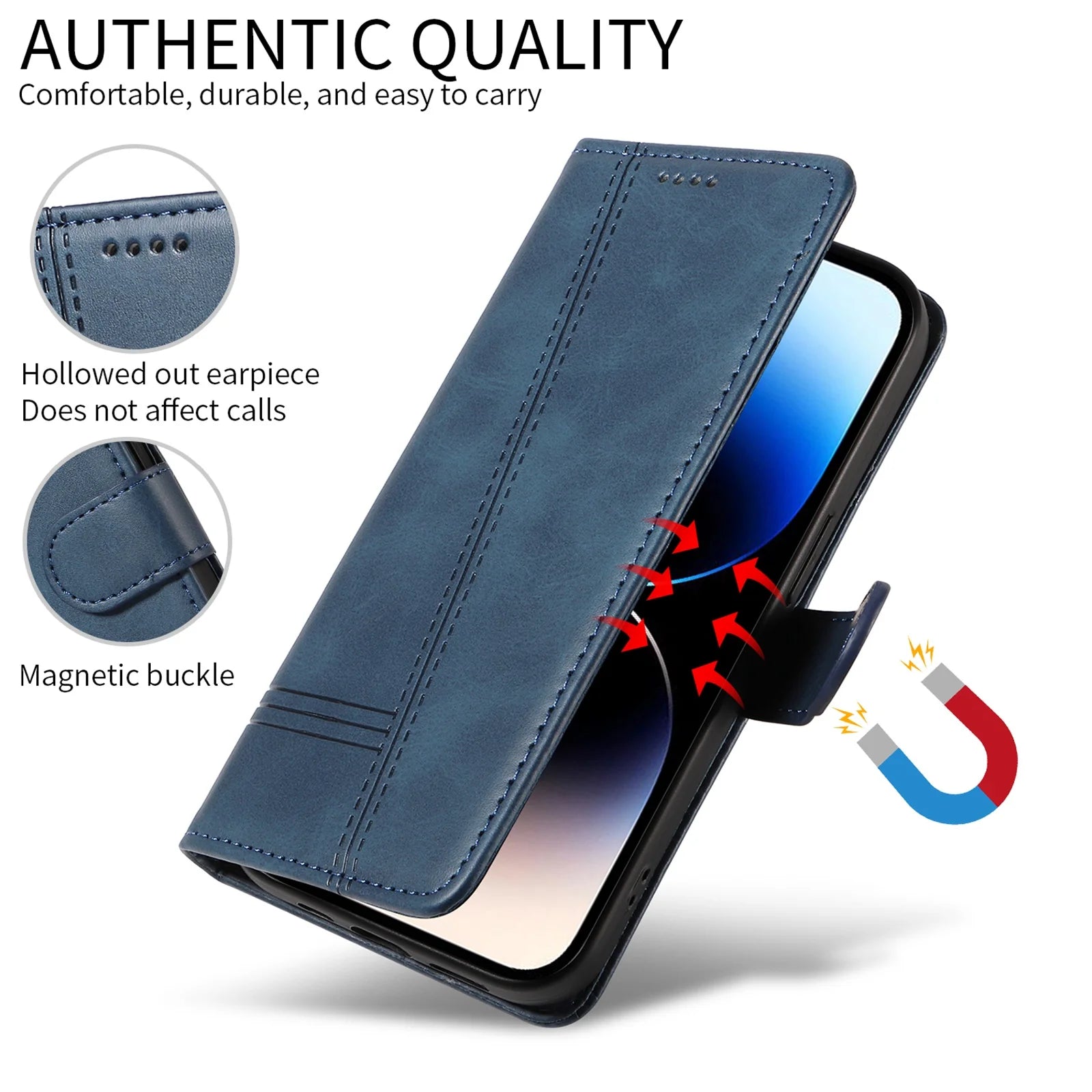 Line Leather Case For iPhone Pro Max Plus Mini Air Phone Case Flip Wallet Card