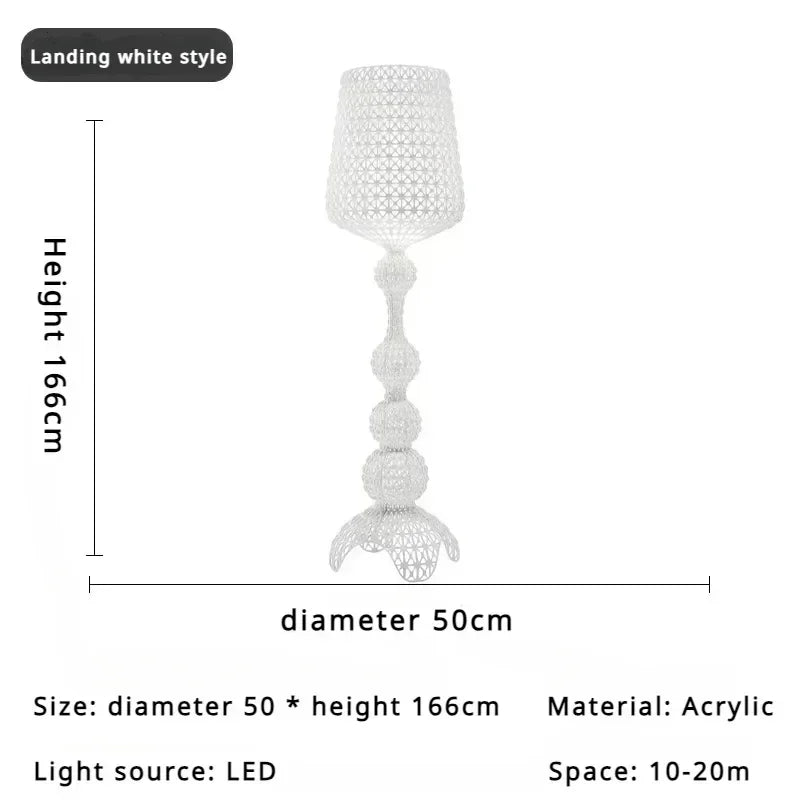 Italian Designer Hollow Goblet Acrylic Floor Lamp for Exhibition Hall Living Room